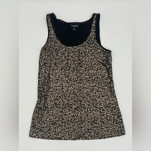 Express Glittering Black and Gold Tank Top